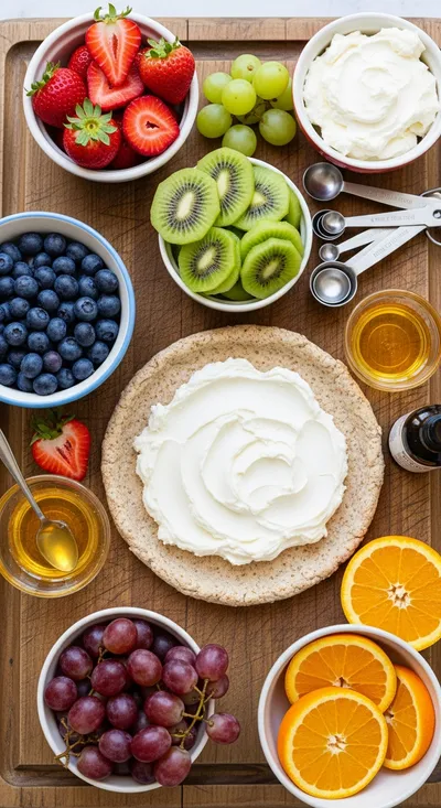 Flag Fruit Pizza: Easy Vegetarian Dessert - cooking process
