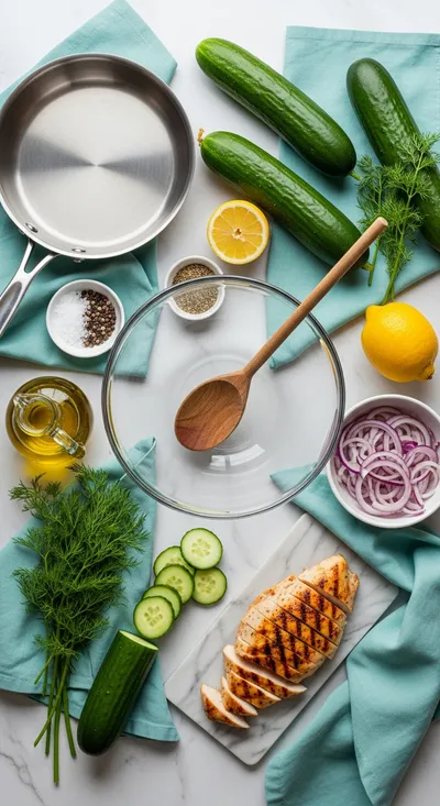 Fresh Cucumber Chicken Salad – Simple, Crunchy & Quick - cooking process