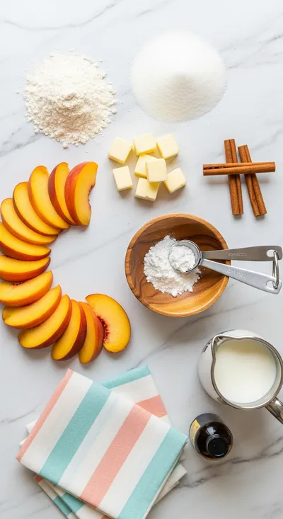 Fresh Southern Peach Cobbler - cooking process