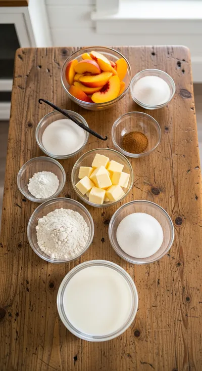 Fresh Southern Peach Cobbler - cooking process