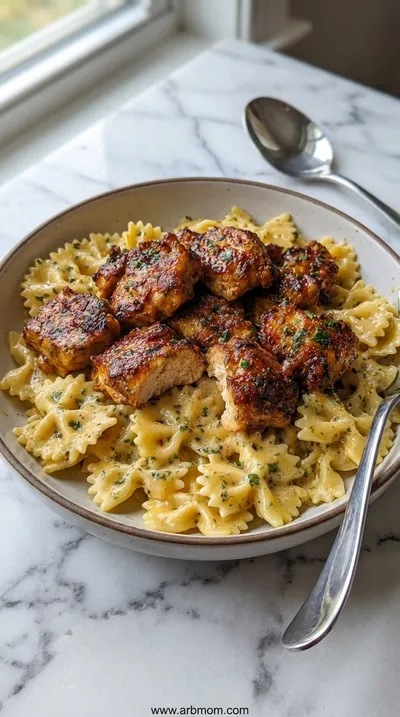Garlic Butter Chicken Bowtie Pasta