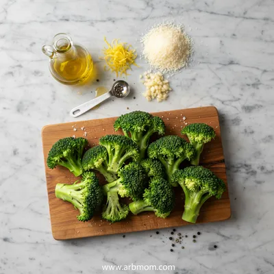 Garlic Parmesan Broccoli – Quick, Crispy, Cheesy - cooking process