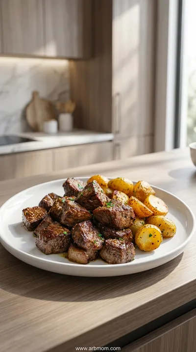 Garlic Steak Bites and Potatoes