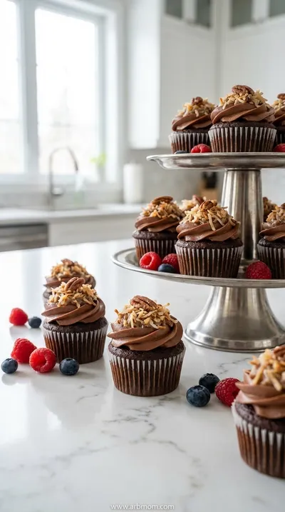 German Chocolate Cupcakes – Mini Chocolate Cakes