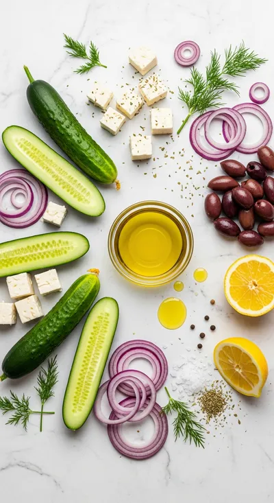Greek Cucumber Salad – Easy Healthy Mediterranean Side - cooking process