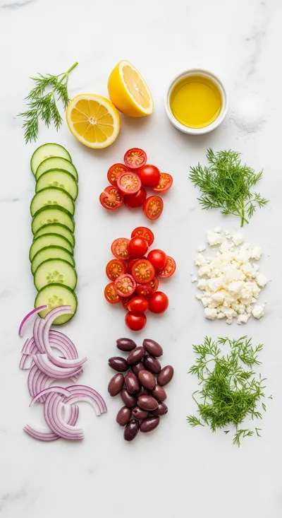 Greek Cucumber Salad – Easy Healthy Mediterranean Side - cooking process