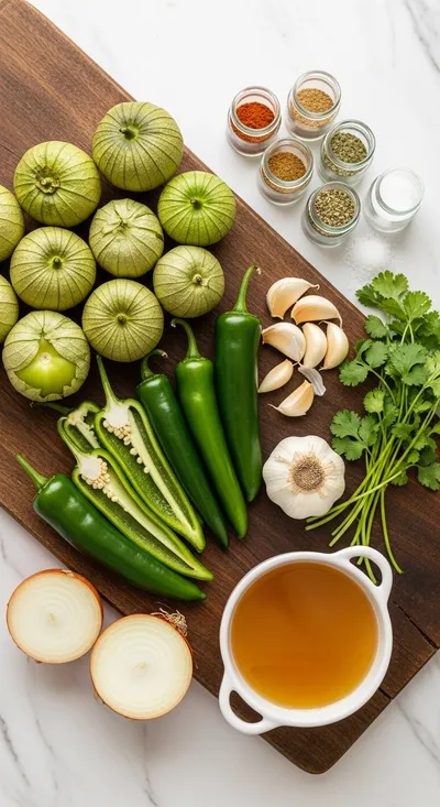 Green Chile Enchilada Sauce - ingredients preparation