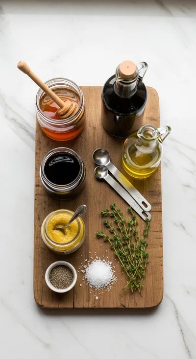 Honey Balsamic Vinaigrette – Sweet & Tangy Dressing - ingredients preparation