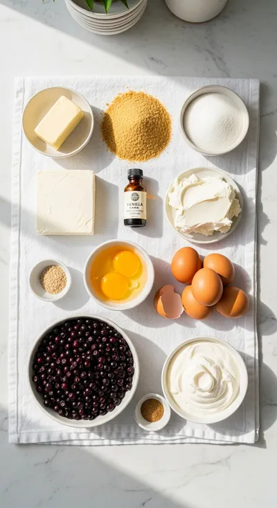 Huckleberry Cheesecake Pie - cooking process