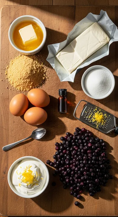 Huckleberry Cheesecake Pie - cooking process