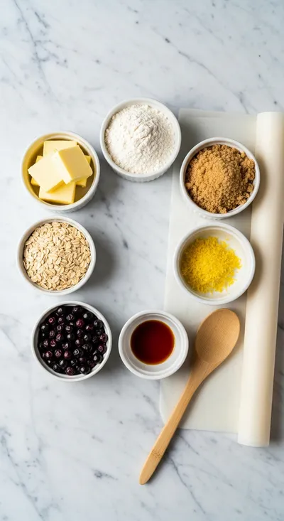 Huckleberry Crumb Bars – Buttery Fresh Berry Dessert - ingredients preparation