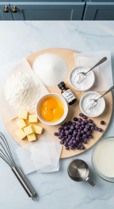 Huckleberry Cupcakes – Soft, Fluffy Cupcakes with Frosting - ingredients preparation