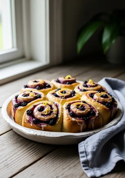 Huckleberry Lemon Sweet Rolls