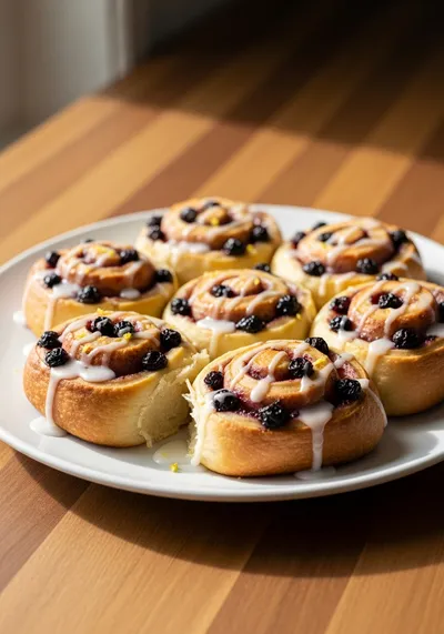 Huckleberry Lemon Sweet Rolls