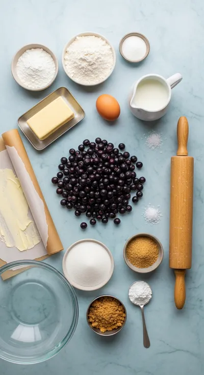 Huckleberry Scones – Buttery Bakery‑Style Berry Scones - ingredients preparation