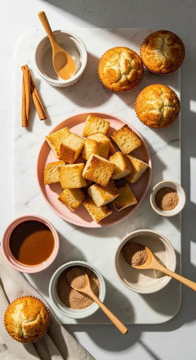 Cinnamon Sugar French Toast Muffins - ingredients preparation