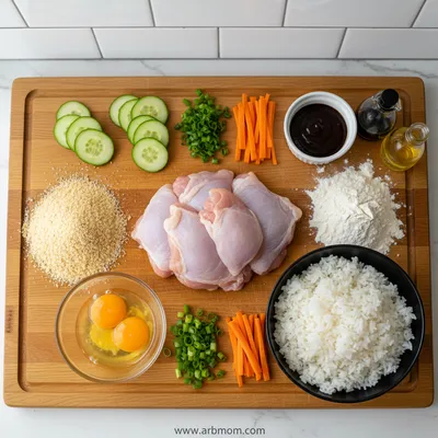 Japanese Katsu Bowl with Tonkatsu Sauce - cooking process