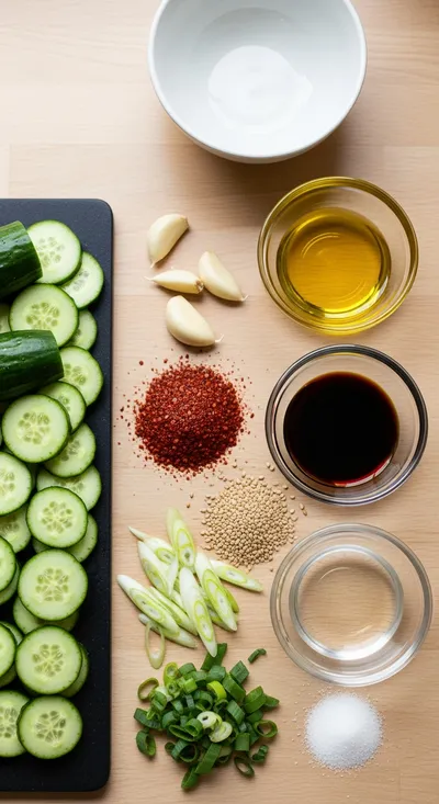 Korean Cucumber Salad - cooking process