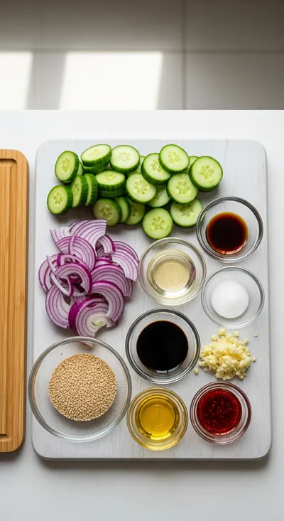 Korean Cucumber Salad – Fresh & Easy Side - cooking process