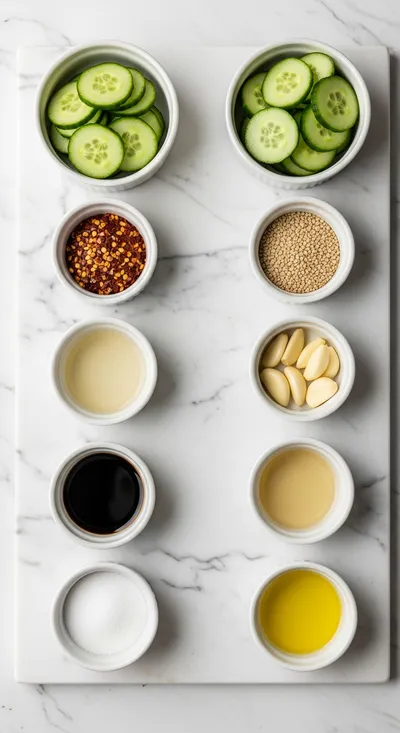 Korean Cucumber Salad – Fresh Veggie Delight - ingredients preparation