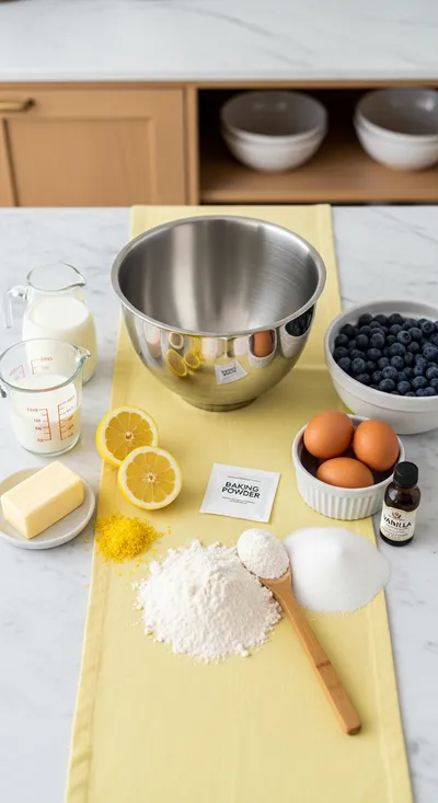 Lemon Blueberry Cake - cooking process