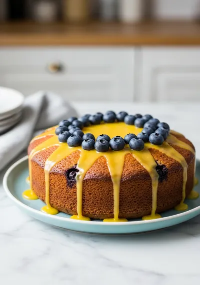 Lemon Blueberry Cake – Easy Vegetarian Dessert