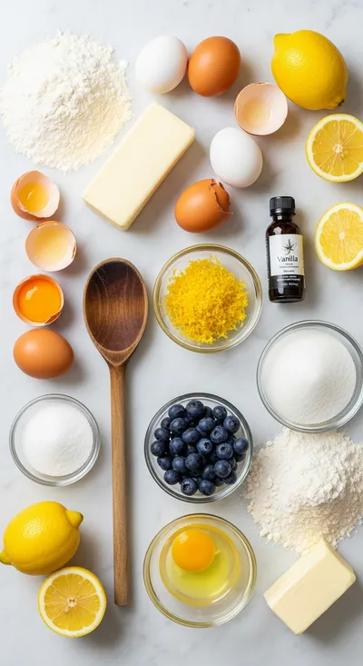 Lemon Blueberry Cake - cooking process
