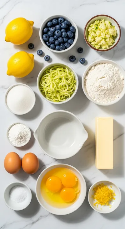Lemon Blueberry Zucchini Bread - cooking process