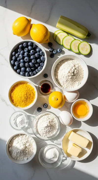Lemon Blueberry Zucchini Cake with Lemon Frosting - cooking process