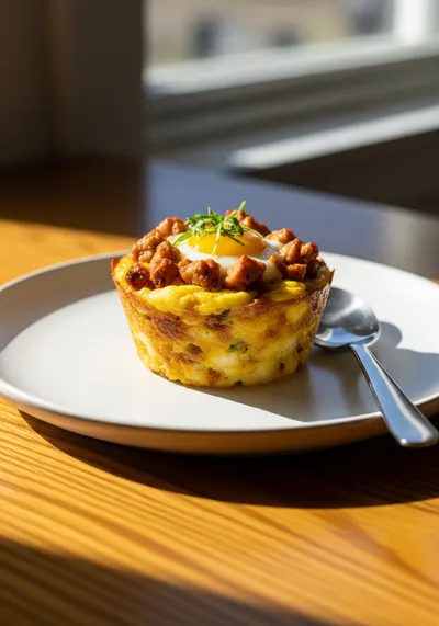 Loaded Turkey and Egg Hash Brown Muffins