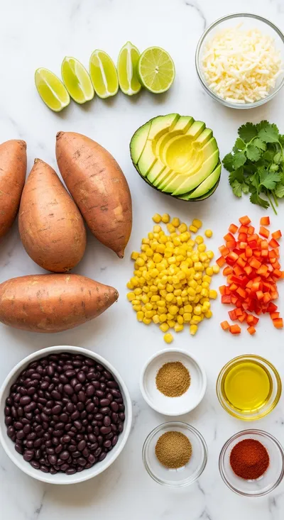 Mexican Stuffed Sweet Potatoes – Easy Healthy Recipe - cooking process