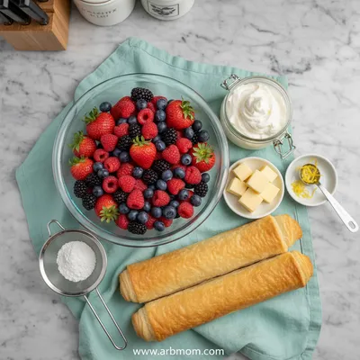Mixed Berry Cream Pastries - cooking process
