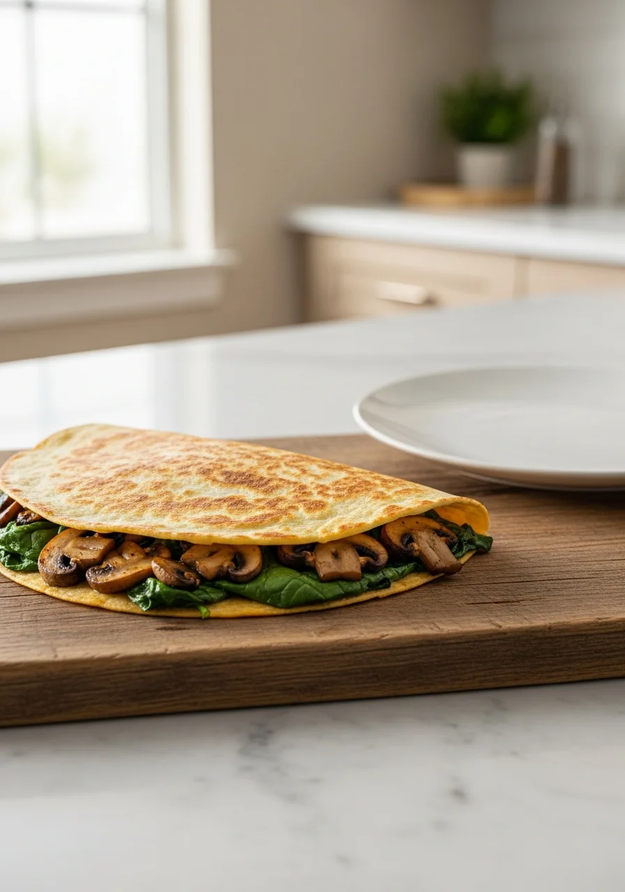 Mushroom Spinach Quesadilla