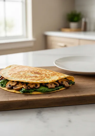 Mushroom Spinach Quesadilla