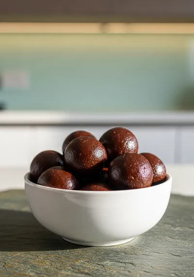 No-Bake Chocolate Peanut Butter Protein Balls