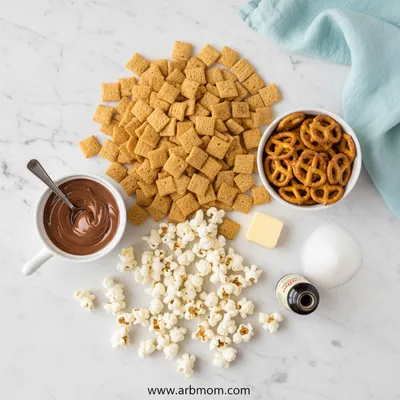 Nutella Puppy Chow Chex Mix - cooking process