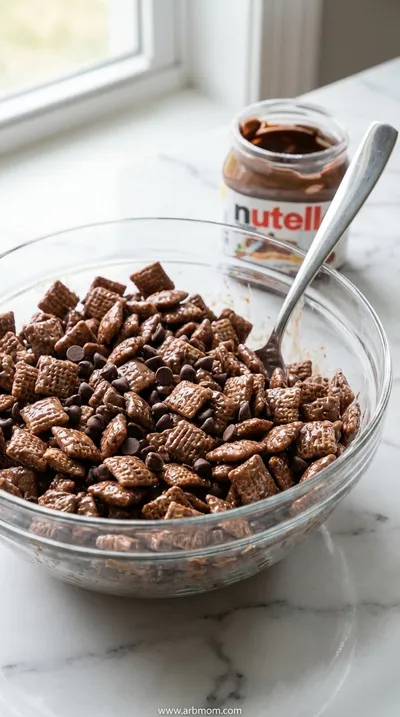 Nutella Puppy Chow Chex Mix