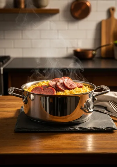 One-Pot Smoked Beef Sausage & Rice