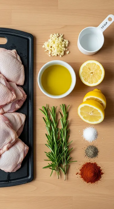 30-Min Oven Baked Boneless Skinless Chicken Thighs - ingredients preparation