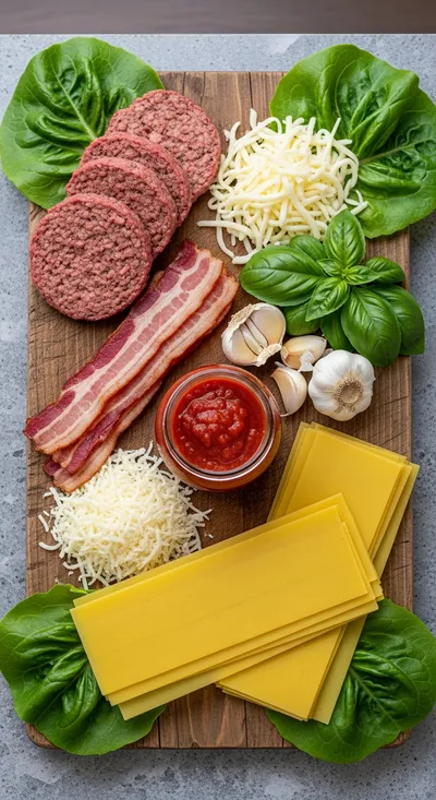 Parmesan Garlic Turkey Bacon Cheeseburger Lasagna - cooking process