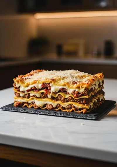 Parmesan Garlic Turkey Bacon Cheeseburger Lasagna
