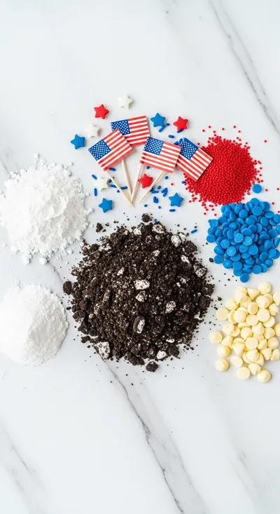 Patriotic Oreo Balls Recipe - cooking process