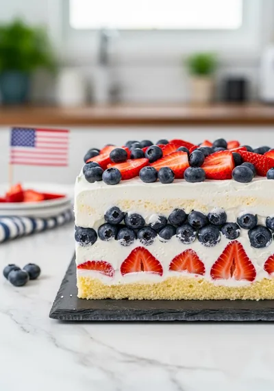 Patriotic Poke Cake – Easy Red, White & Blue Dessert