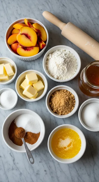 Easy Homemade Peach Cobbler - ingredients preparation