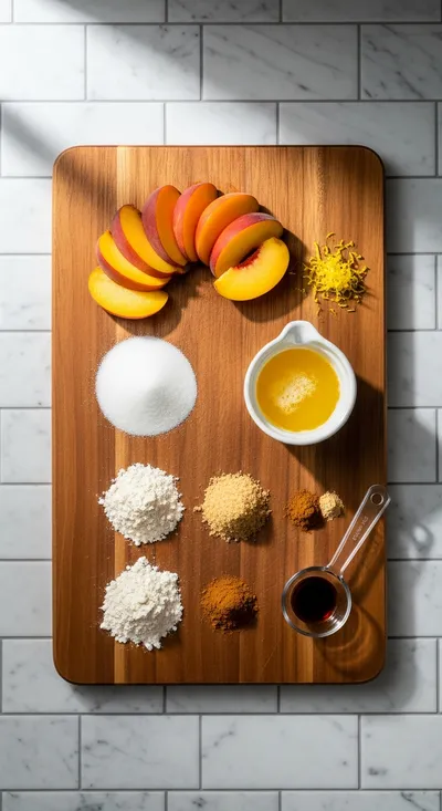 Best Farm Fresh Peach Cobbler - ingredients preparation