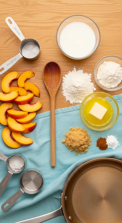 Fresh Peach Cobbler Recipe - ingredients preparation