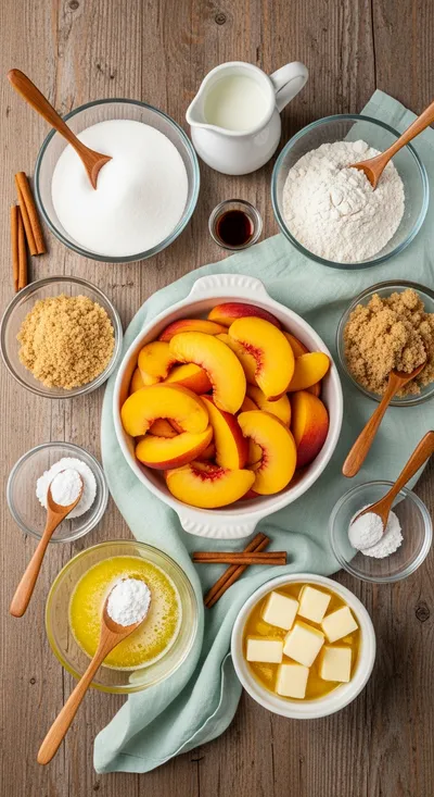 Homemade Peach Cobbler - cooking process