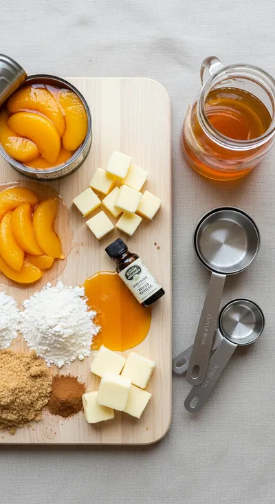 Easy Peach Cobbler – Quick Homemade Dessert - ingredients preparation