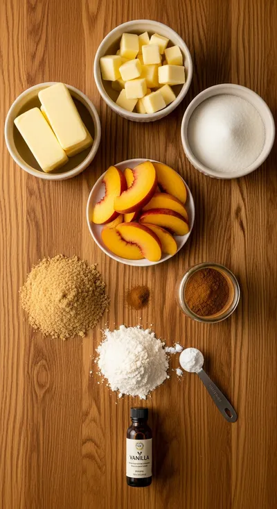 Quick & Easy Peach Cobbler - ingredients preparation