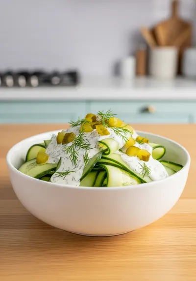 Pickle Juice Ranch Cucumber Salad – Creamy & Tangy Side